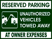 Reserved Parking Sign